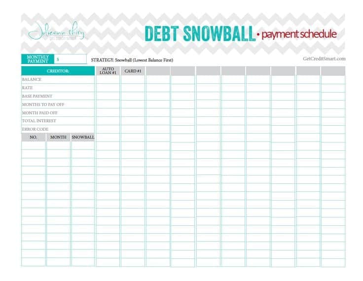 Excel Debt Snowball Template