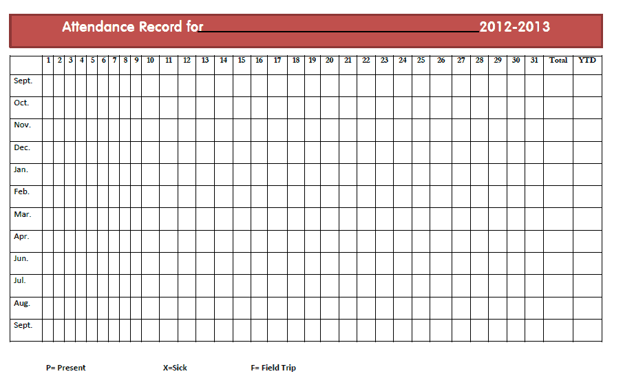 9+ Monthly Attendance Sheet Templates Excel Templates