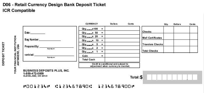 deposit slip template 777