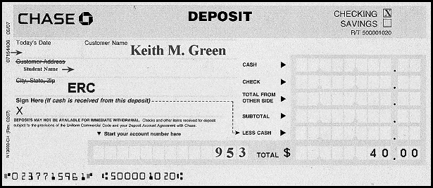 deposit slip template 999