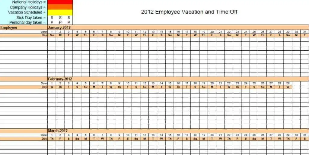 employee vacation tracker template 333