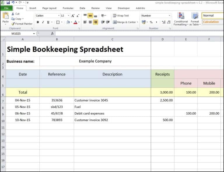 8+ Excel Bookkeeping Templates - Excel Templates