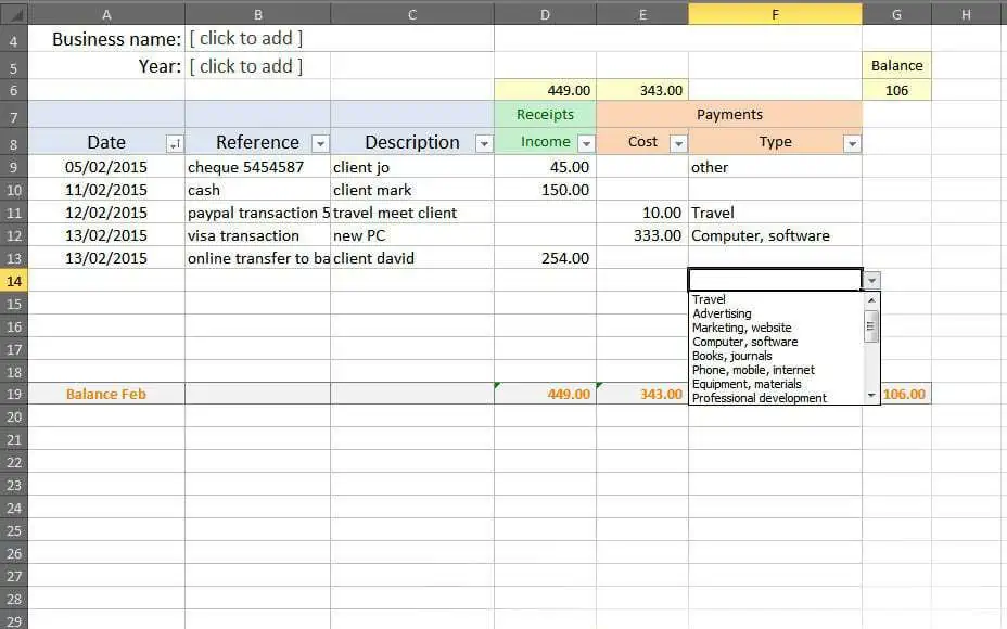 8+ Excel Bookkeeping Templates - Excel Templates