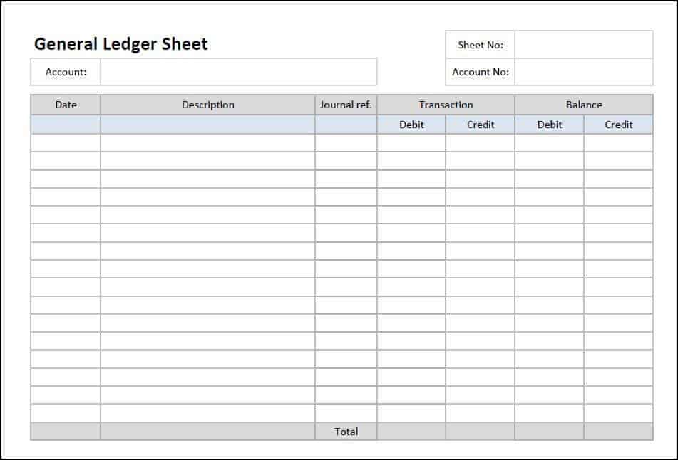 Free Printable General Ledger Template