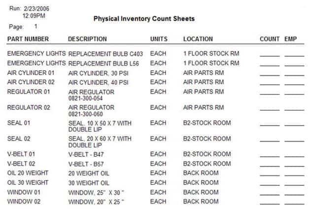 inventory count sheet template 333