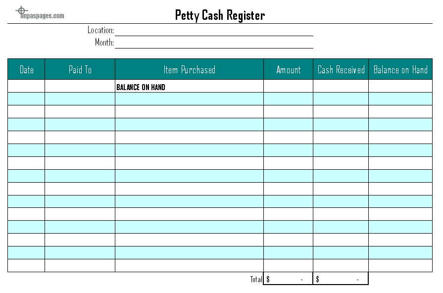 Petty Cash Template