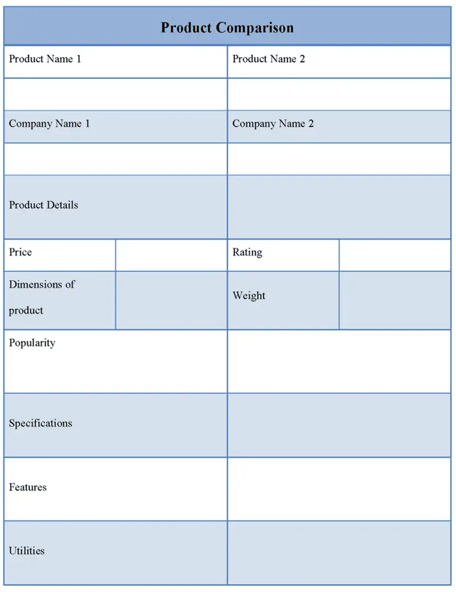 product comparison templat 777