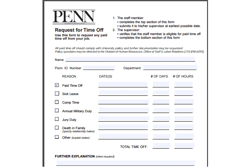 time off request form template 444
