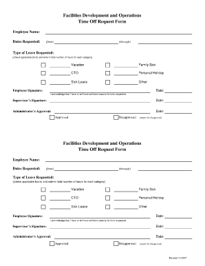 time off request form template 777
