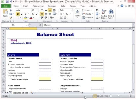 balance sheet format 333