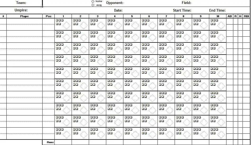 baseball score sheet temlate 574