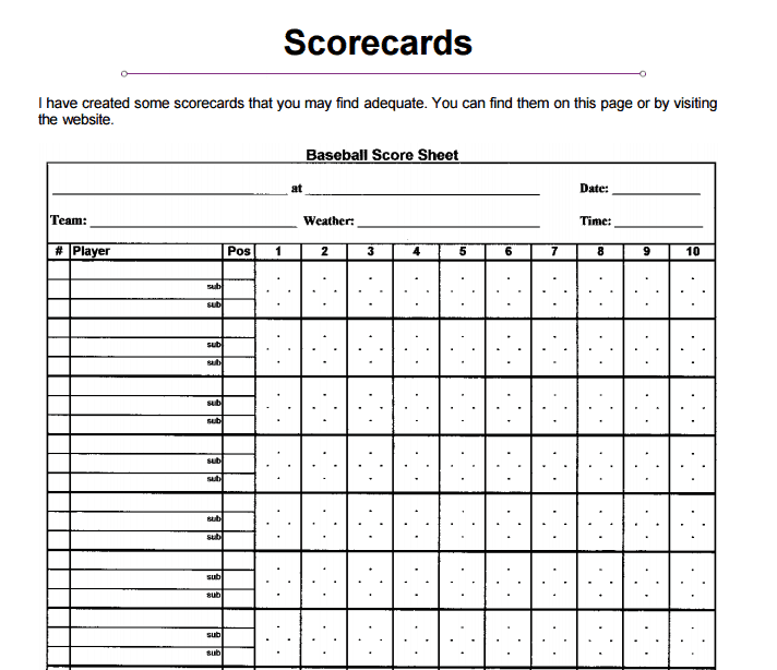 baseball scorecard 88