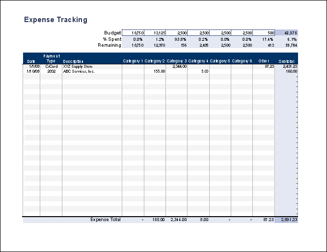 business expenser tracker template 44