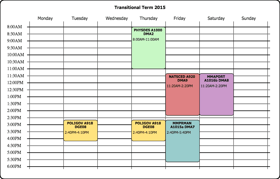 class schedule template 111