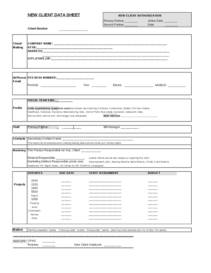 client database template 444