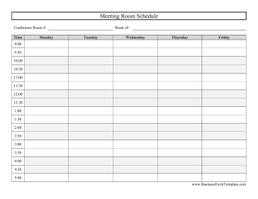 6+ Conference Room Schedule Templates - Excel Templates