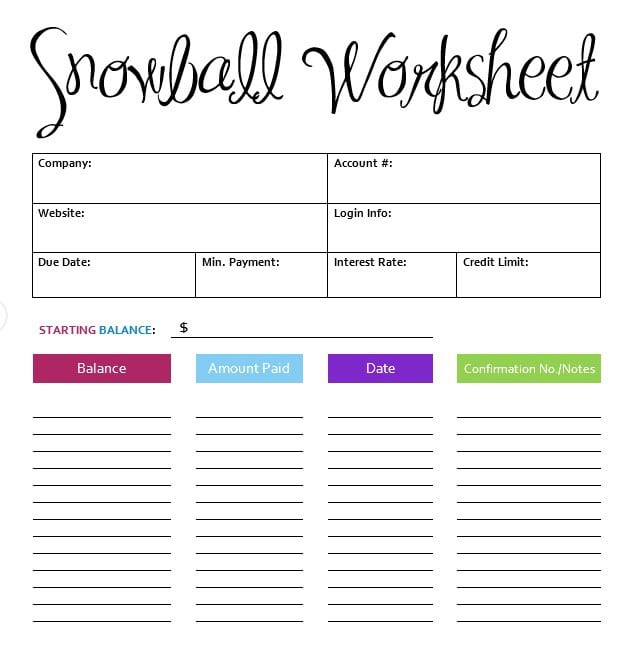 9 Debt Snowball Excel Templates Excel Templates