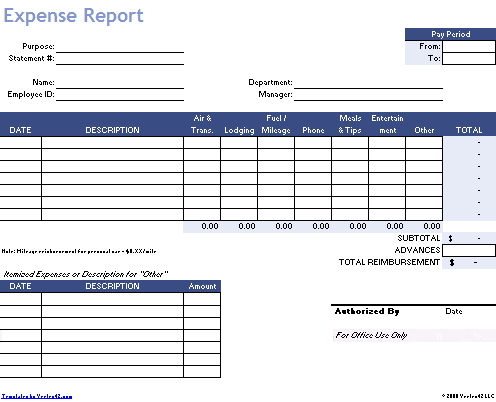 Church Expense Report Template from www.getexceltemplates.com