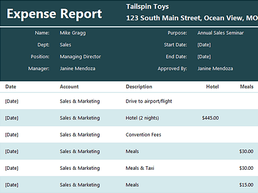 expense report 3541