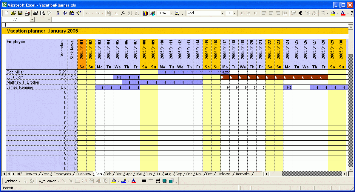 holiday planner template 2454