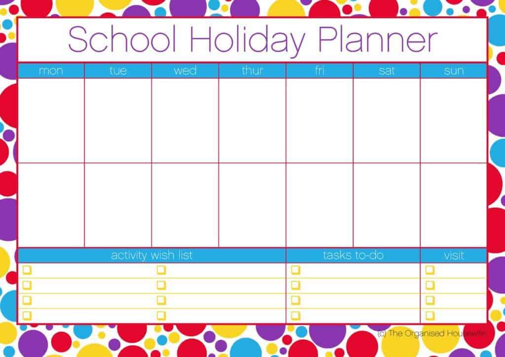 holiday planner template 8544