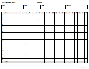 monthly attendance sheet template 111