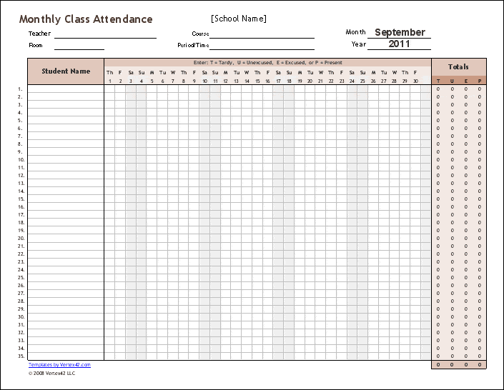 Employee Attendance Records Template from www.getexceltemplates.com