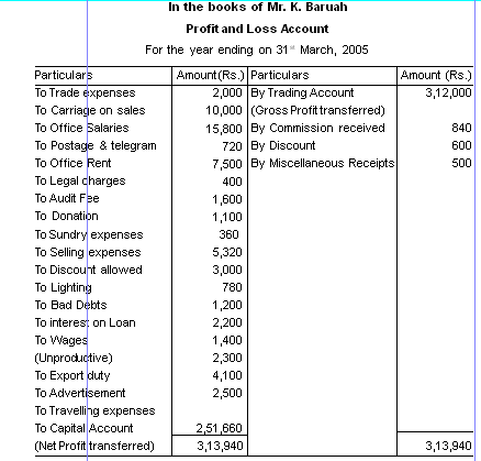 profit and loss account format 4251