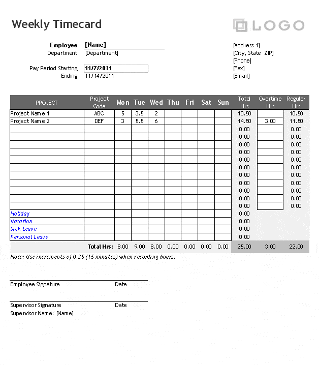 time card template 444