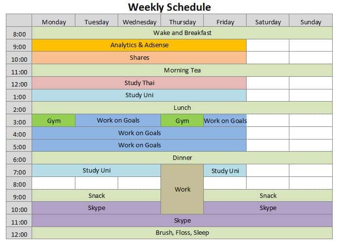 Schedule Sample Excel ~ Excel Templates