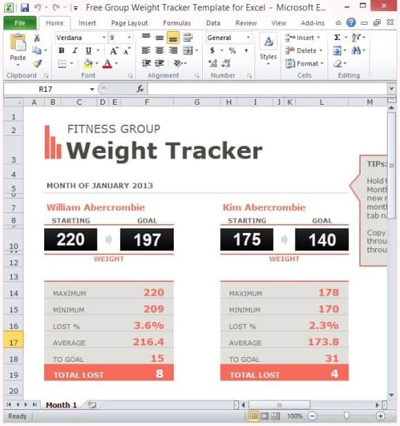 weight loss challange spreadsheet template 111