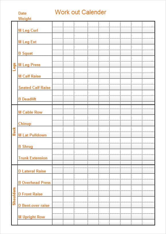 How To Create Workout Calendar Template Alcorn Fromand