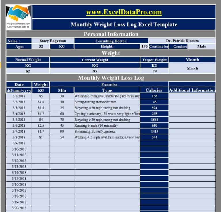 12 BEST Weight Loss Trackers & Charts Templates in EXCEL Excel Templates