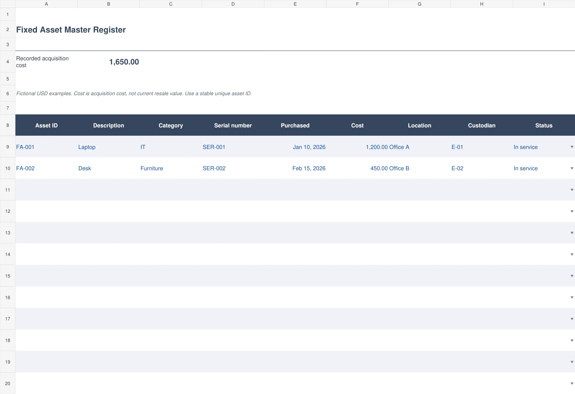5 Fixed Asset Register Excel Templates for Small Business